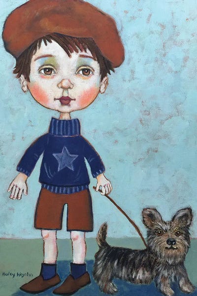 Yorkshire Terriers: Garcon Avec Chien by Holly Wojahn