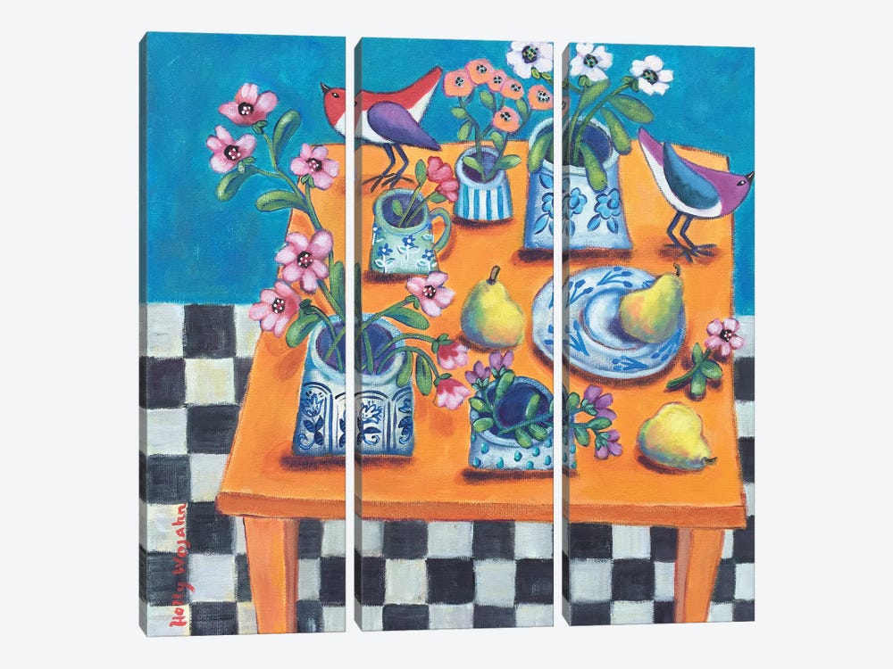 This Table Has The Blues by Holly Wojahn 3-piece Canvas Artwork