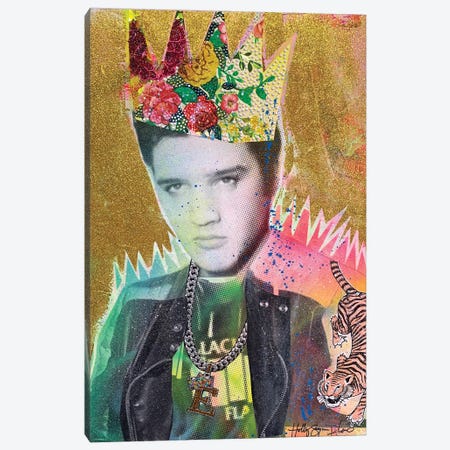 Elvis Is King Canvas Print #HWS7} by HOLLYWOULD STUDIOS Canvas Wall Art