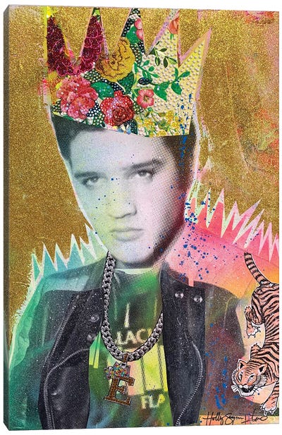 Elvis Is King Canvas Art Print - Crown Art