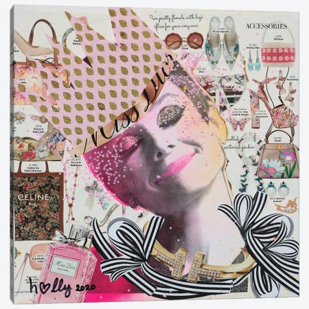 Happy Audrey Canvas Print #HWS9} by HOLLYWOULD STUDIOS Canvas Print