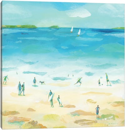 Beach Scene Canvas Art Print - Claire Henley