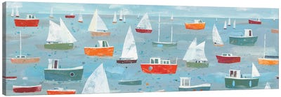 Retro Boats Canvas Art Print - Claire Henley