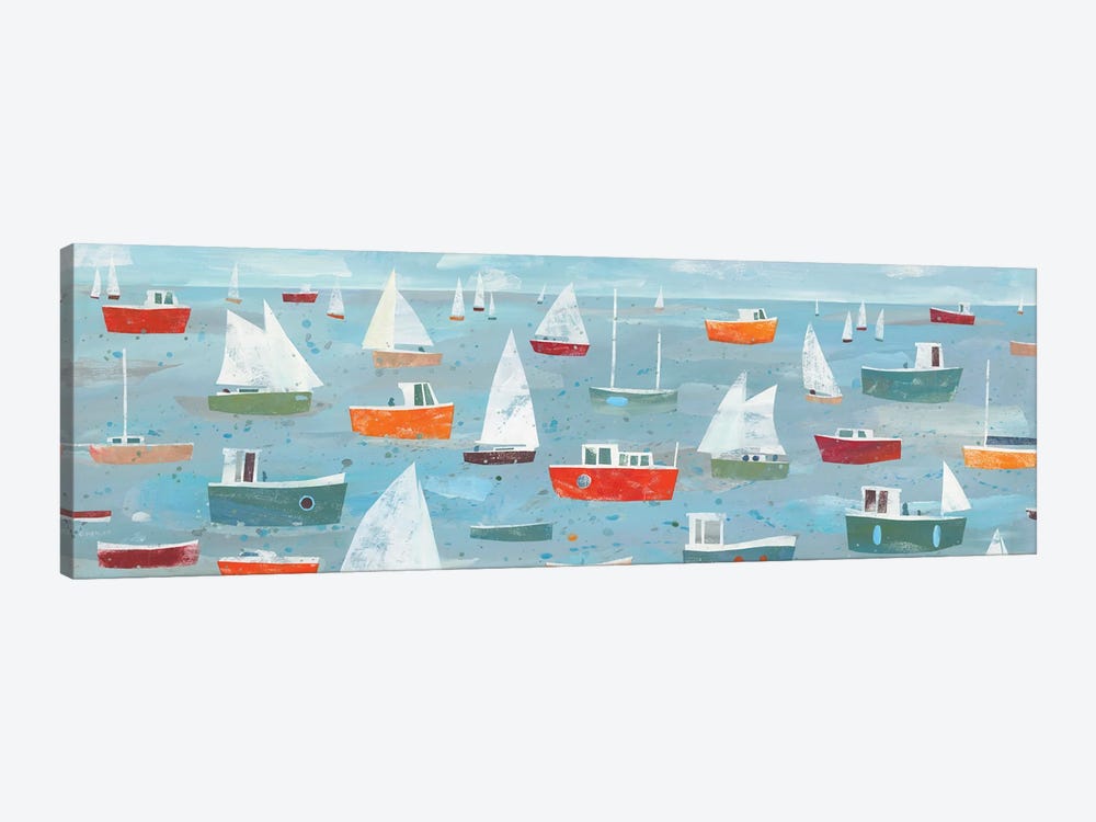 Retro Boats by Claire Henley 1-piece Canvas Print