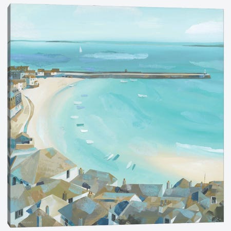 St Ives Rooftops Canvas Print #HYC115} by Claire Henley Canvas Artwork