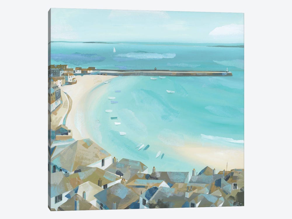 St Ives Rooftops by Claire Henley 1-piece Canvas Wall Art
