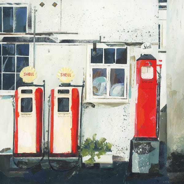 Claire Henley: Petrol Pumps, St Mawes by Claire Henley