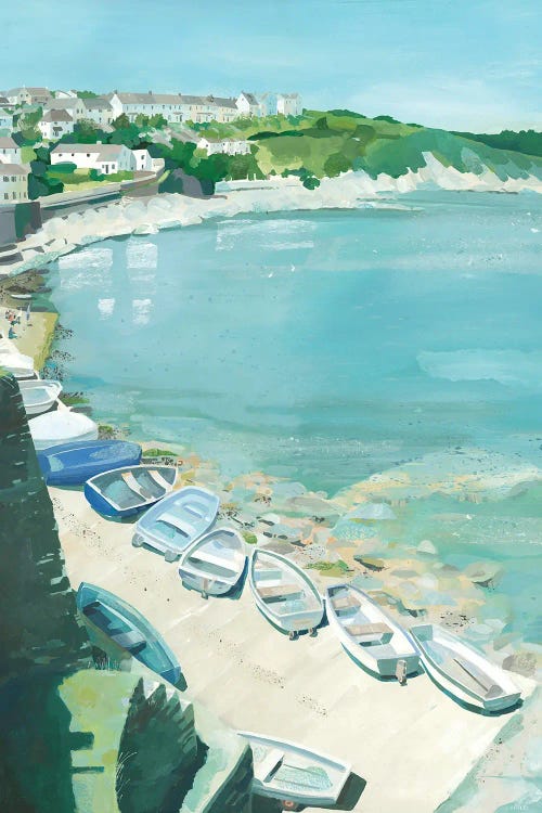 Boats On The Slipway, Portscatho by Claire Henley wall art