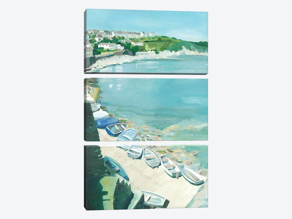 Boats On The Slipway, Portscatho by Claire Henley 3-piece Canvas Art