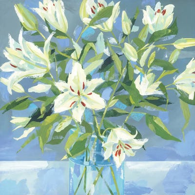 White Lilies by Claire Henley framed canvas print