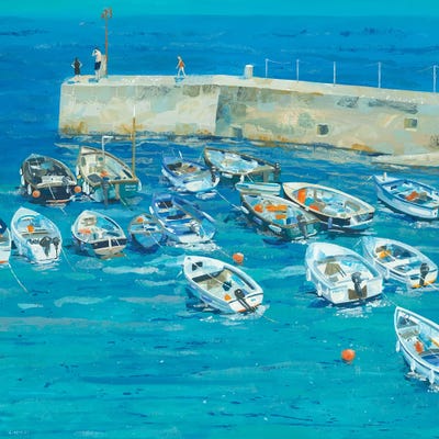 High Summer, Portscatho by Claire Henley framed canvas print