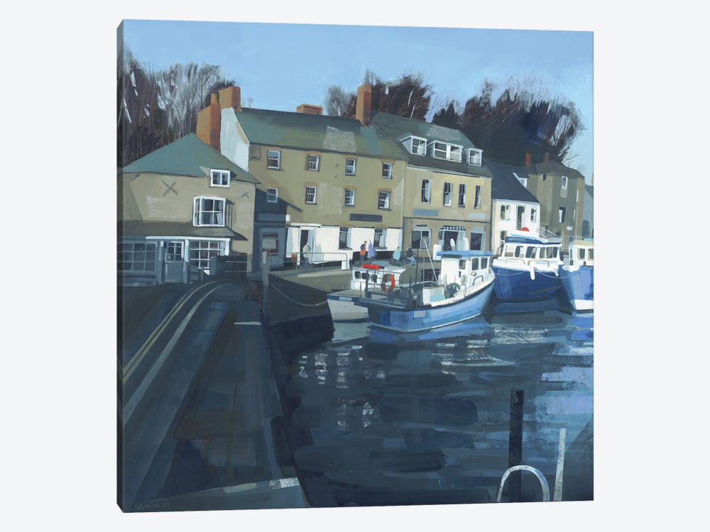 Blue Boats, Padstow by Claire Henley 1-piece Canvas Art