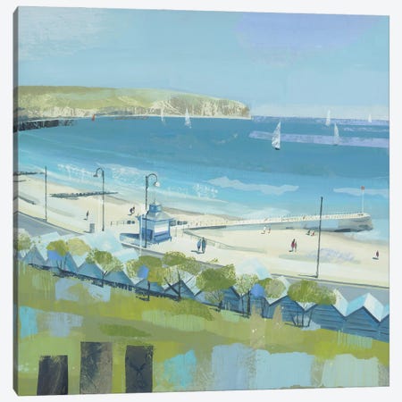 Across The Bay, Swanage Canvas Print #HYC130} by Claire Henley Canvas Print