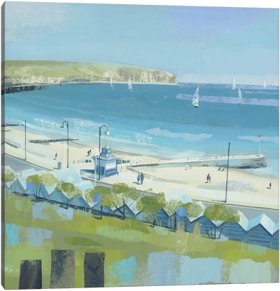 Across The Bay, Swanage Canvas Art Print - Claire Henley