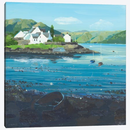 White Houses, Plockton Canvas Print #HYC135} by Claire Henley Canvas Wall Art
