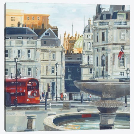 July Evening, Trafalgar Square Canvas Print #HYC144} by Claire Henley Canvas Art Print
