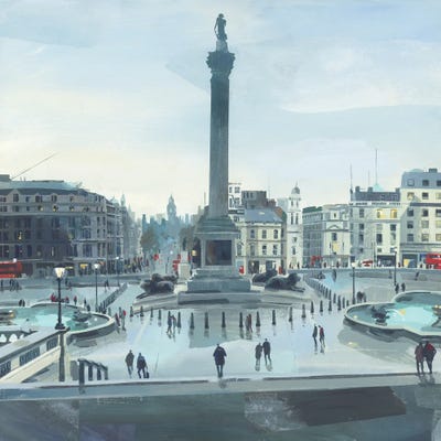 Lights Coming On, London by Claire Henley framed canvas print