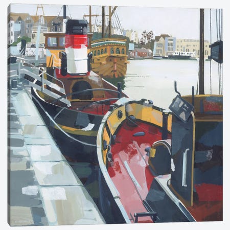 Tugs At Wapping Docks, Bristol Canvas Print #HYC149} by Claire Henley Canvas Art