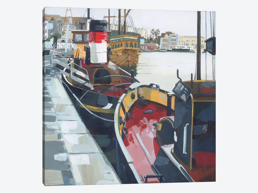 Tugs At Wapping Docks, Bristol by Claire Henley 1-piece Art Print