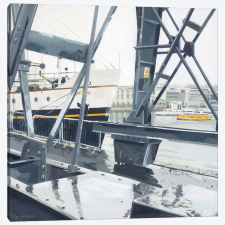 Through The Crane At Wapping Docks, Bristol Canvas Print #HYC151} by Claire Henley Canvas Print