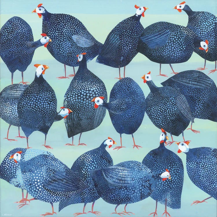 Guinea Fowl Confusion by Claire Henley wall art