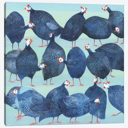 Guinea Fowl Confusion Canvas Print #HYC152} by Claire Henley Canvas Art Print