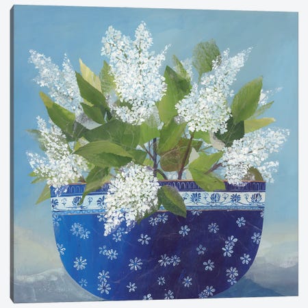 White Lilac And The Shelley Bowl Canvas Print #HYC17} by Claire Henley Canvas Wall Art