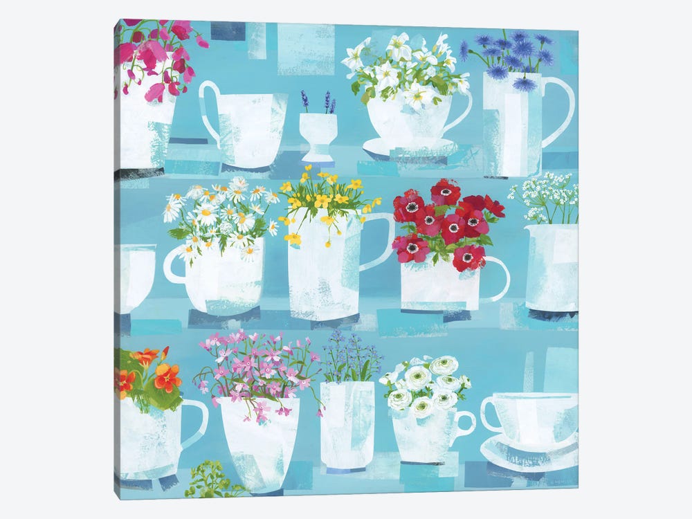 Mugs, Jugs And Flowers by Claire Henley 1-piece Canvas Art