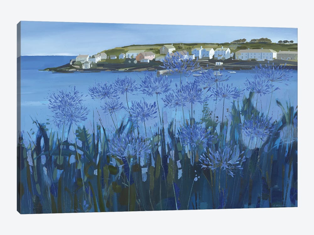 Tall Agapanthus, Portscatho by Claire Henley 1-piece Canvas Art Print