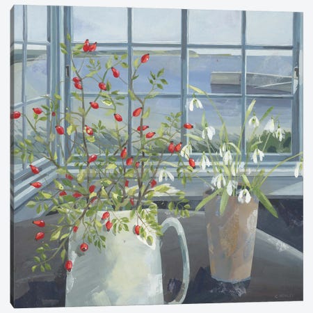 Rose Hips And Snowdrops Canvas Print #HYC36} by Claire Henley Canvas Art