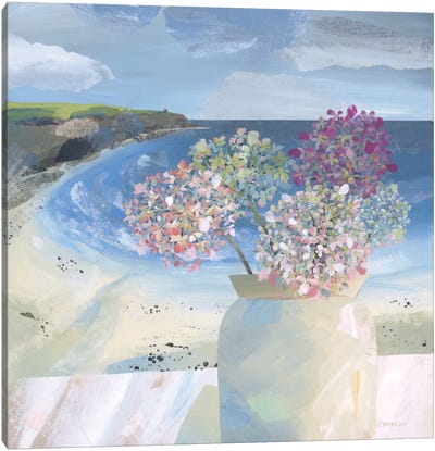 Hydrangeas At The Hidden Hut Canvas Art Print - Claire Henley