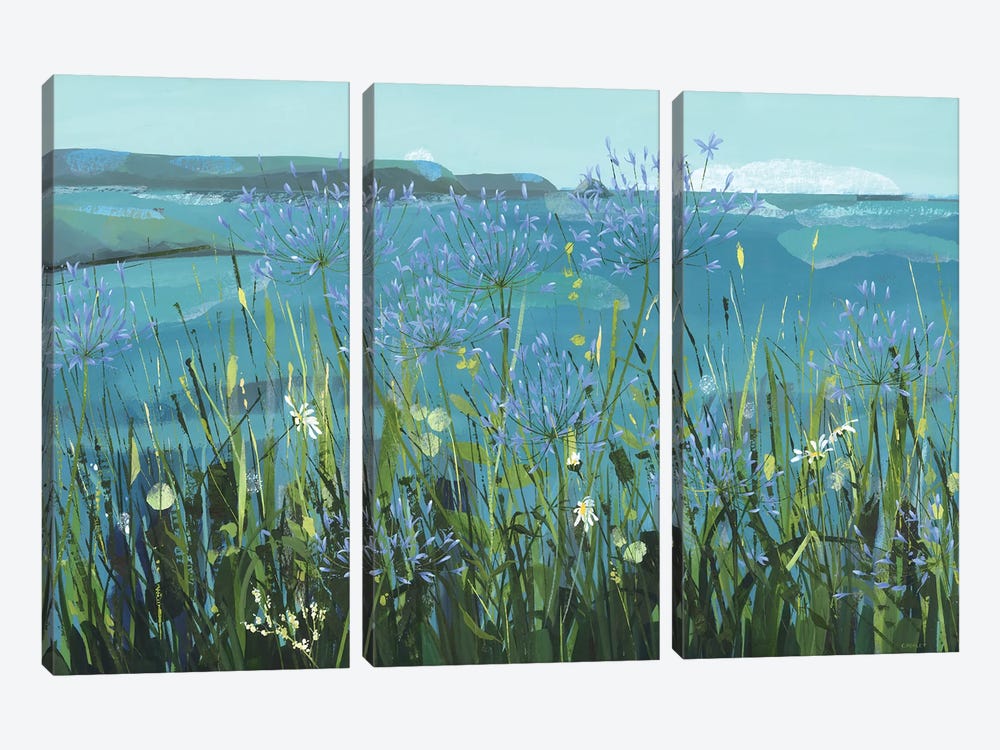 Summer Blues, Gerrans Bay by Claire Henley 3-piece Canvas Print