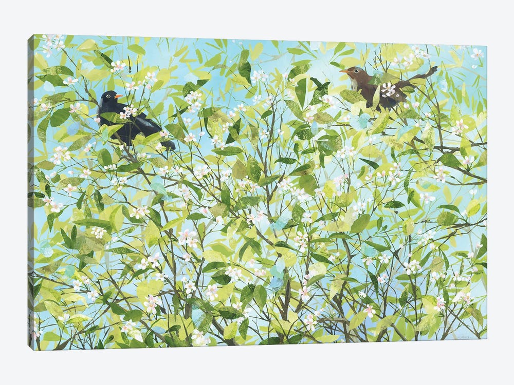 Blackbird Love by Claire Henley 1-piece Canvas Art Print