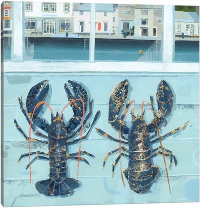 Padstow Lobsters Canvas Art Print - Claire Henley