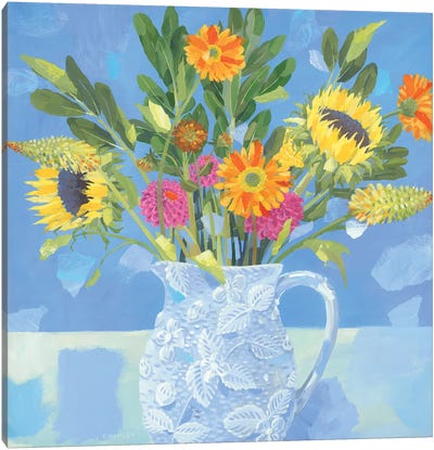 Bright Flowers Canvas Art Print - Claire Henley