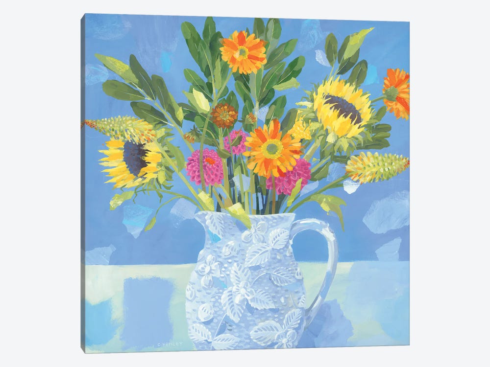 Bright Flowers by Claire Henley 1-piece Canvas Wall Art