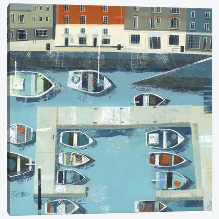 South Quay, Padstow Canvas Print #HYC75} by Claire Henley Canvas Artwork
