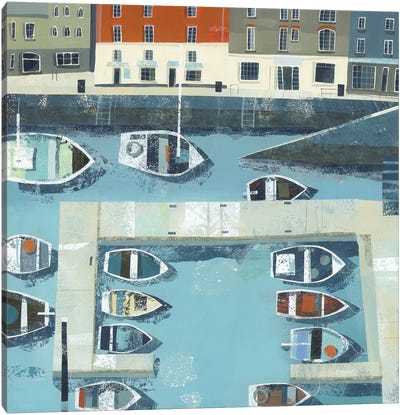 South Quay, Padstow Canvas Art Print - Claire Henley