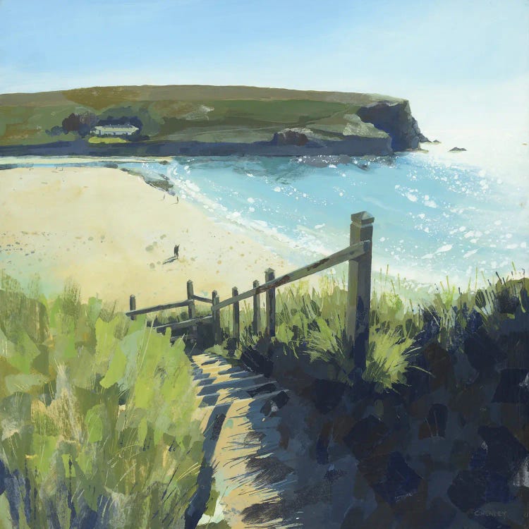 Steps To The Beach, Mawgan Porth by Claire Henley wall art