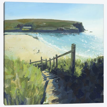 Steps To The Beach, Mawgan Porth Canvas Print #HYC78} by Claire Henley Canvas Art Print