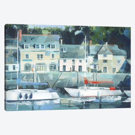 Moored Yachts, Padstow Canvas Print #HYC83} by Claire Henley Canvas Art