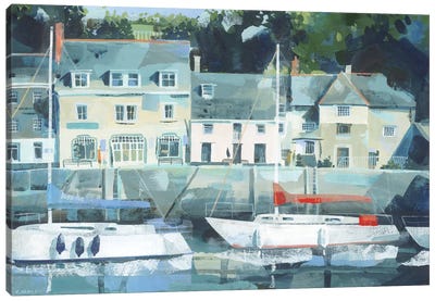 Moored Yachts, Padstow Canvas Art Print - Claire Henley