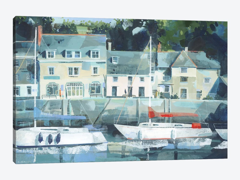Moored Yachts, Padstow by Claire Henley 1-piece Canvas Artwork