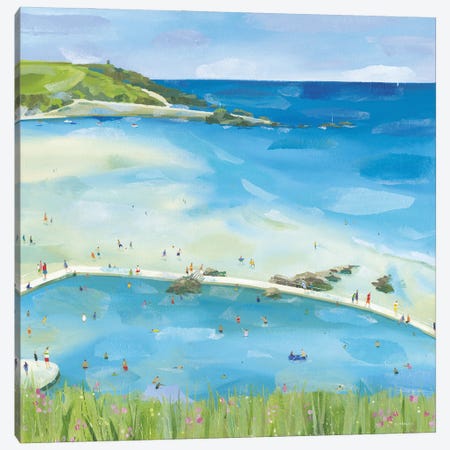 Sea Pool, Bude Canvas Print #HYC94} by Claire Henley Canvas Art