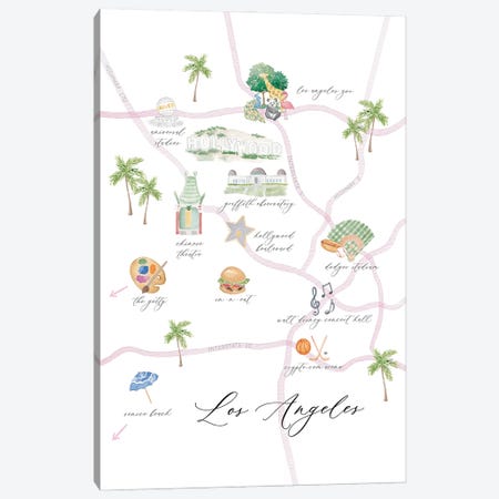Los Angeles California Map Canvas Print #HYD22} by Sarah Hayden Art Print