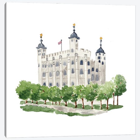 The Tower Of London Canvas Print #HYD44} by Sarah Hayden Canvas Artwork
