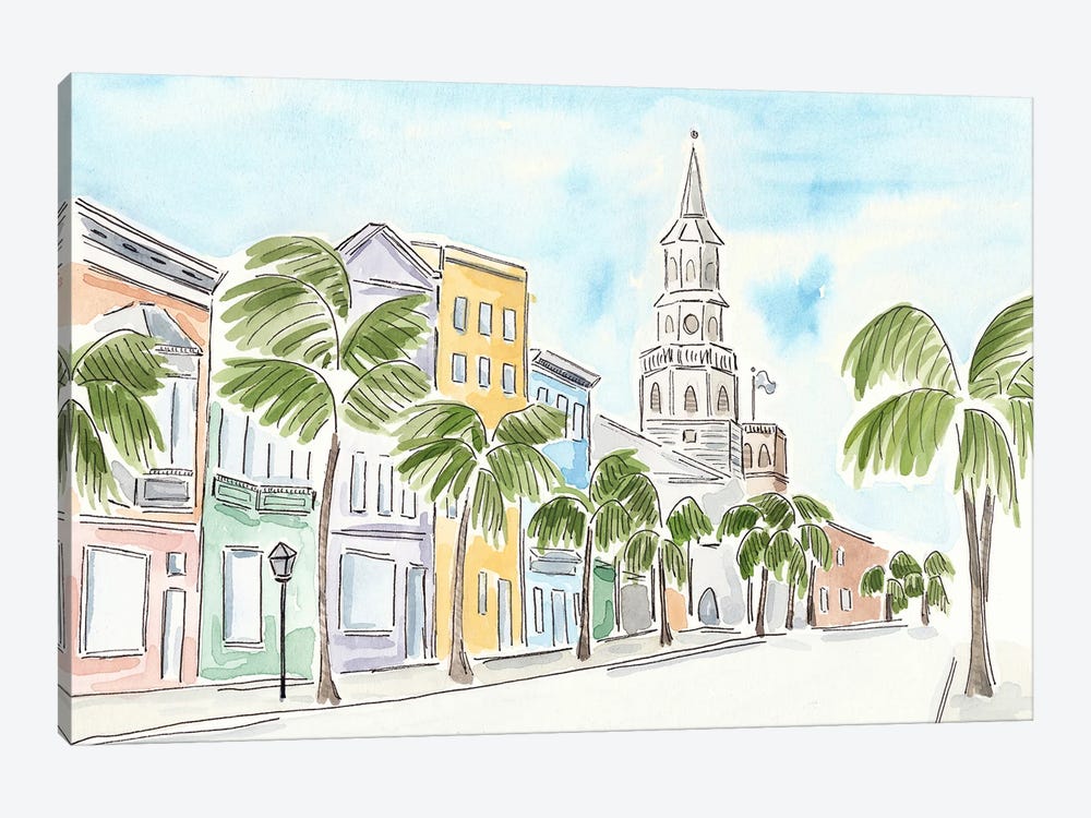 Broad Street In Charleston, South Carolina by Sarah Hayden 1-piece Canvas Print