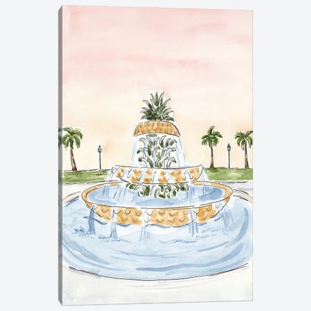 Pineapple Fountain In Charleston, South Carolina Canvas Print #HYD55} by Sarah Hayden Art Print