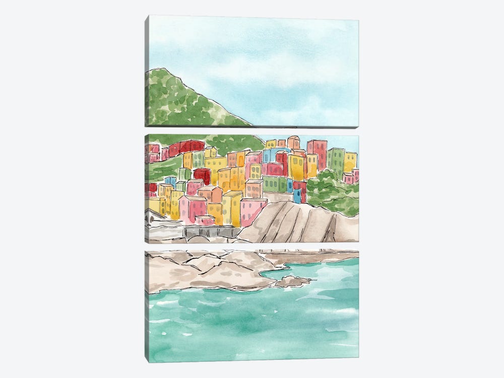 Manarola Cinque Terre Italy by Sarah Hayden 3-piece Canvas Art