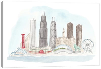 Chicago Skyline Canvas Art Print - Sarah Hayden